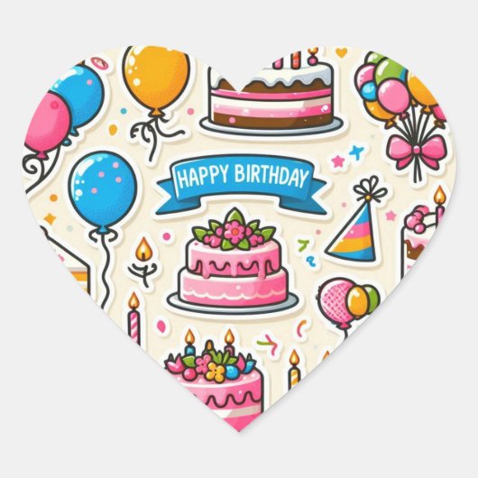 Cœur Pack Sticker Festival Anniversaire" (Devant)