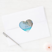 Coeur Palmiers Sur Plage Stickers Mariage (Enveloppe)