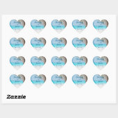Coeur Palmiers Sur Plage Stickers Mariage (Feuille)