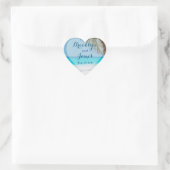 Coeur Palmiers Sur Plage Stickers Mariage (Sac)
