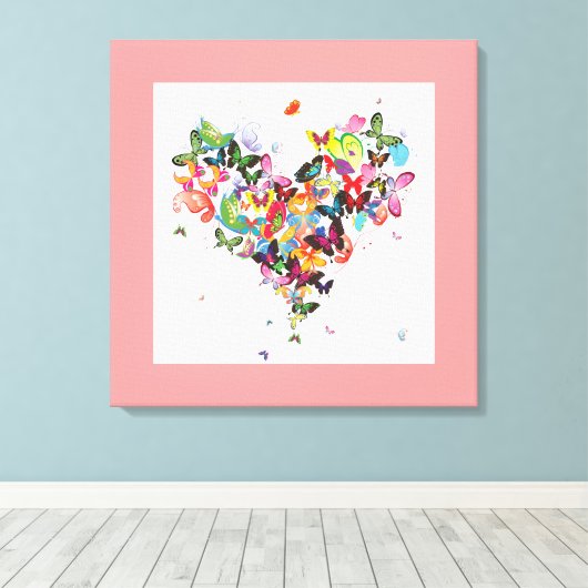 Coeur papillon - toile Imprimer - SRF (Insitu (Plancher de Bois))