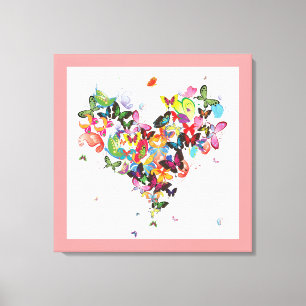 Coeur papillon - toile Imprimer - SRF