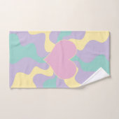 Coeur - Pastel rose, jaune, violet et vert (Serviette à main)