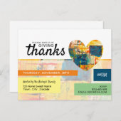 Coeur peint, Invitation de la fête d'action de grâ (Devant / Derrière)