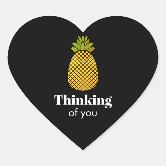 Cœur Penser à vous Coeur d'ananas Sticker (Devant)