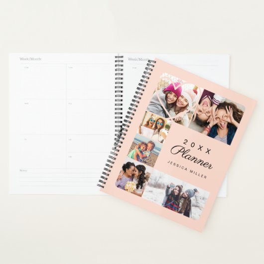 Coeur personnalisé Collage photo multiple Pink min (Devant avec enveloppe)