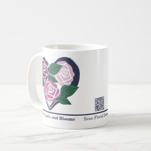 Coeur personnalisé de la Mug de Merch Rose (Devant gauche)