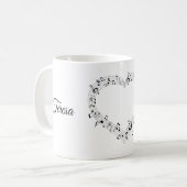 Coeur personnalisé de tasse de musique (Devant gauche)