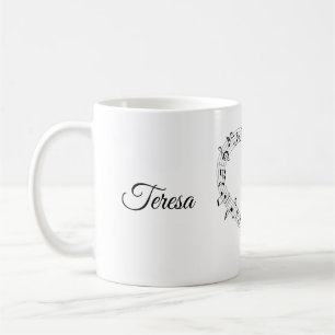Coeur personnalisé de tasse de musique