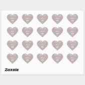 Coeur personnalisé Élégant Gris Mariage Stickers S (Feuille)