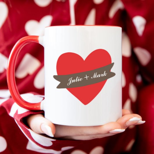 Coeur personnalisé Valentines Jour Mug