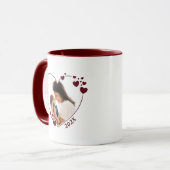 Coeur photo cadre Mug Maroon (Devant gauche)