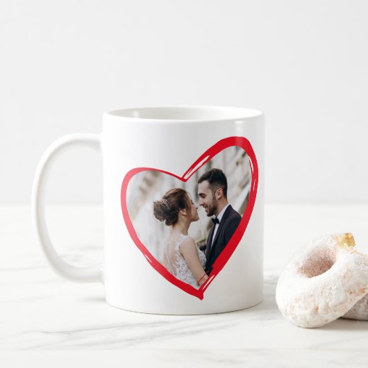 Coeur Photo Café Mug (Avec donut)