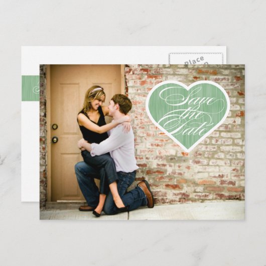 Cœur | Photo Enregistrer la date Carte postale (Devant / Derrière)