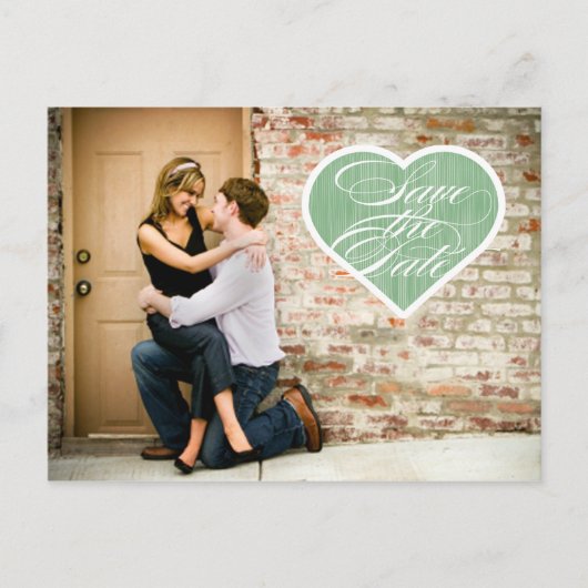 Cœur | Photo Enregistrer la date Carte postale (Devant)