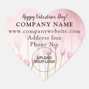 Cœur Pink Heart Business Valentine Greeting Sticker