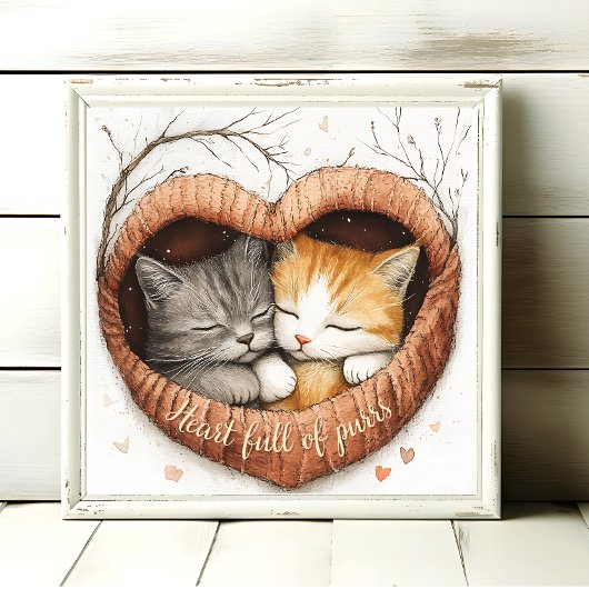 Coeur plein de Purrs Kitty Cuddles Poster Wall Art