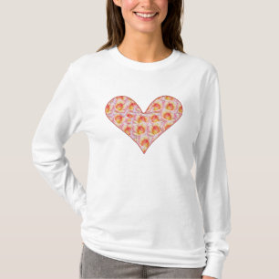 Coeur plein de roses roses graphiques T-shirt