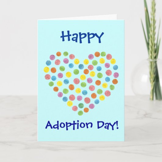 coeur pointillé Bonne carte de jour d'adoption (Devant)