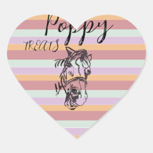 Cœur Poppy sourit bonbons rayures Sticker