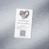 🌷 Coeur pourpre fleurit Floriste Aimant Carte de  (In Situ)