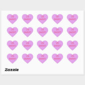 Cœur Purple Candy Conversation Coeur Sticker votre text (Feuille)