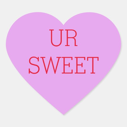 Cœur Purple Candy Conversation Coeur Sticker votre text (Devant)