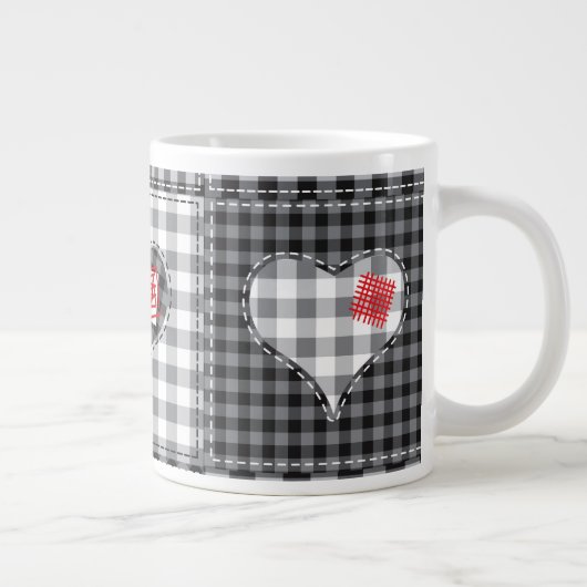 Coeur Quilt Patchwork Café Mug (Droite)