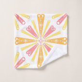Coeur radial Sunburst Motif rose Jaune (Gant de toilette)