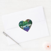 Cœur Rainbow Heart Guitar Notes Sticker de musique pers (Enveloppe)