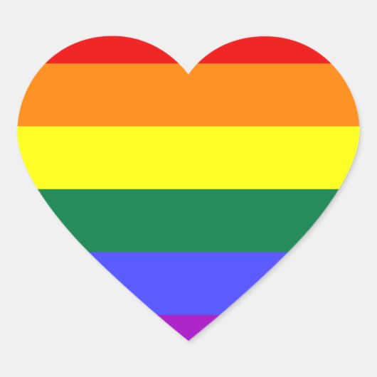 Cœur Rainbow Pride Flag Sticker (Devant)