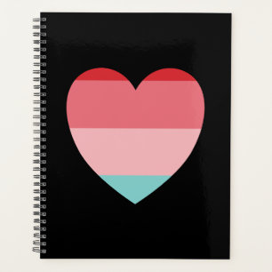 Coeur rayé rose
