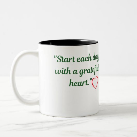 "Coeur reconnaissant - Mug Inspirationnel" (Gauche)