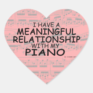 Cœur Relation significative Piano Coeur Sticker
