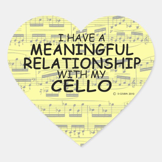 Cœur Relation significative Sticker Coeur Cello (Devant)