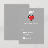 Cœur ringard 8 bits rsvp (Devant / Derrière)