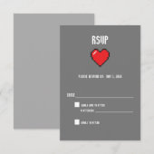 Cœur ringard 8 bits rsvp (Devant / Derrière)