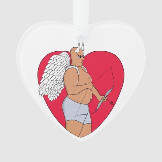 Coeur romantique avec un Cupide inhabituel (devant)