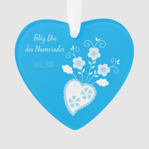 Coeur romantique bleu portugais