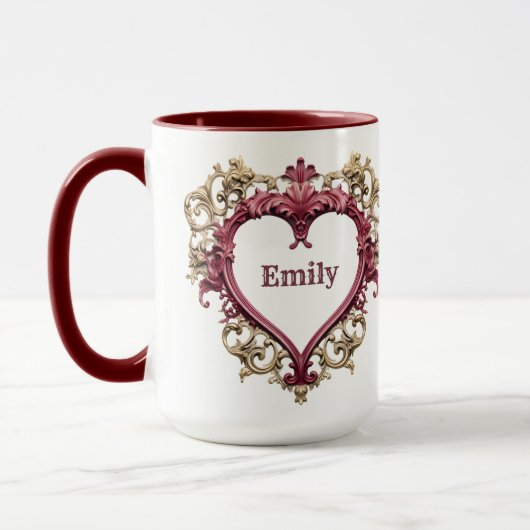 Coeur romantique Saint Valentin Café Mug (Gauche)