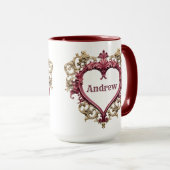 Coeur romantique Saint Valentin Café Mug (Devant droit)