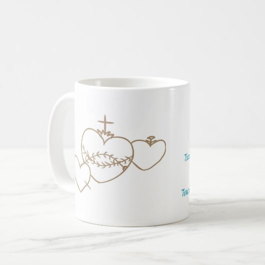 Coeur Rosary Café Mug (Devant gauche)