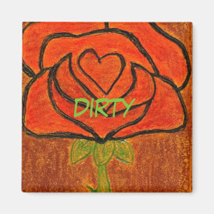 "Coeur Rose #6" Lave-vaisselle sale Magnet