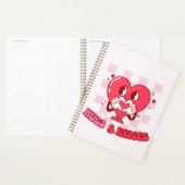 Coeur rose accolades et baisers (Devant avec enveloppe)
