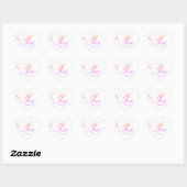 Coeur rose Aimer autocollants (Feuille)