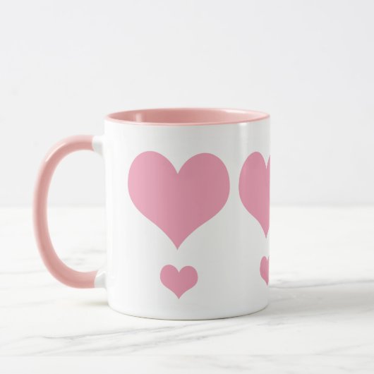 Coeur rose amour Mug (Gauche)