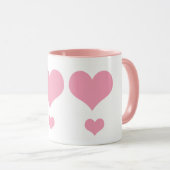 Coeur rose amour Mug (Devant droit)