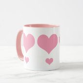 Coeur rose amour Mug (Devant gauche)