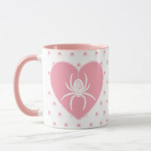 Coeur rose araignée Mug