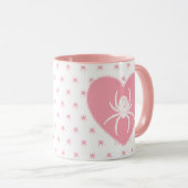 Coeur rose araignée Mug (Devant droit)